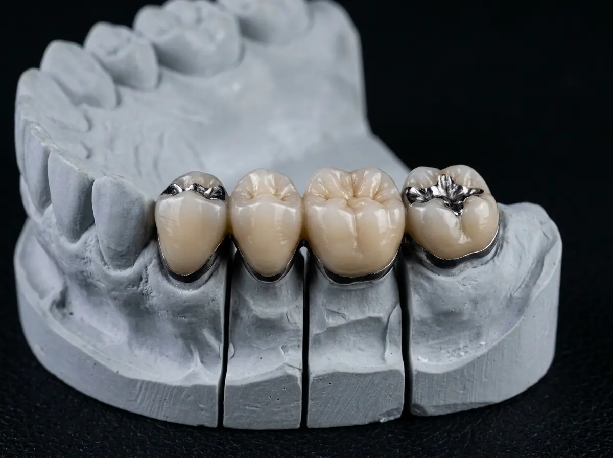 Porcelain-fused-to-metal bridge
